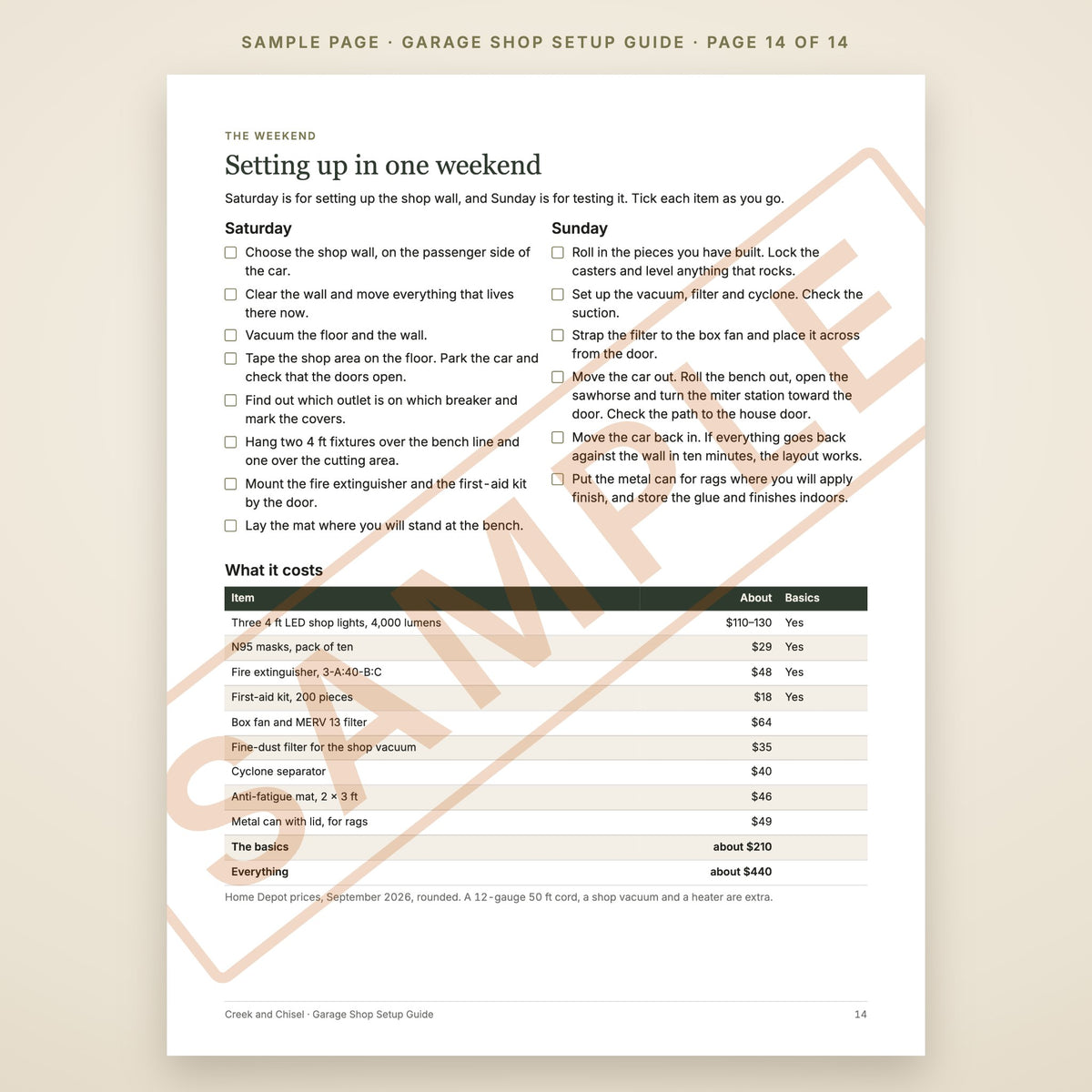 Garage Shop Setup Guide, sample page 14