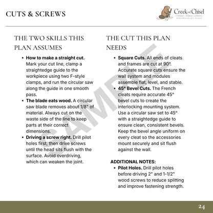 French Cleat Wall System Plans