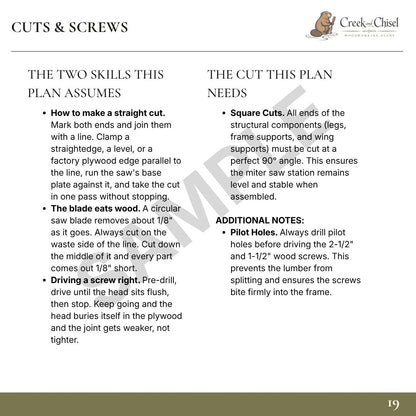Compact Miter Saw Station Plans