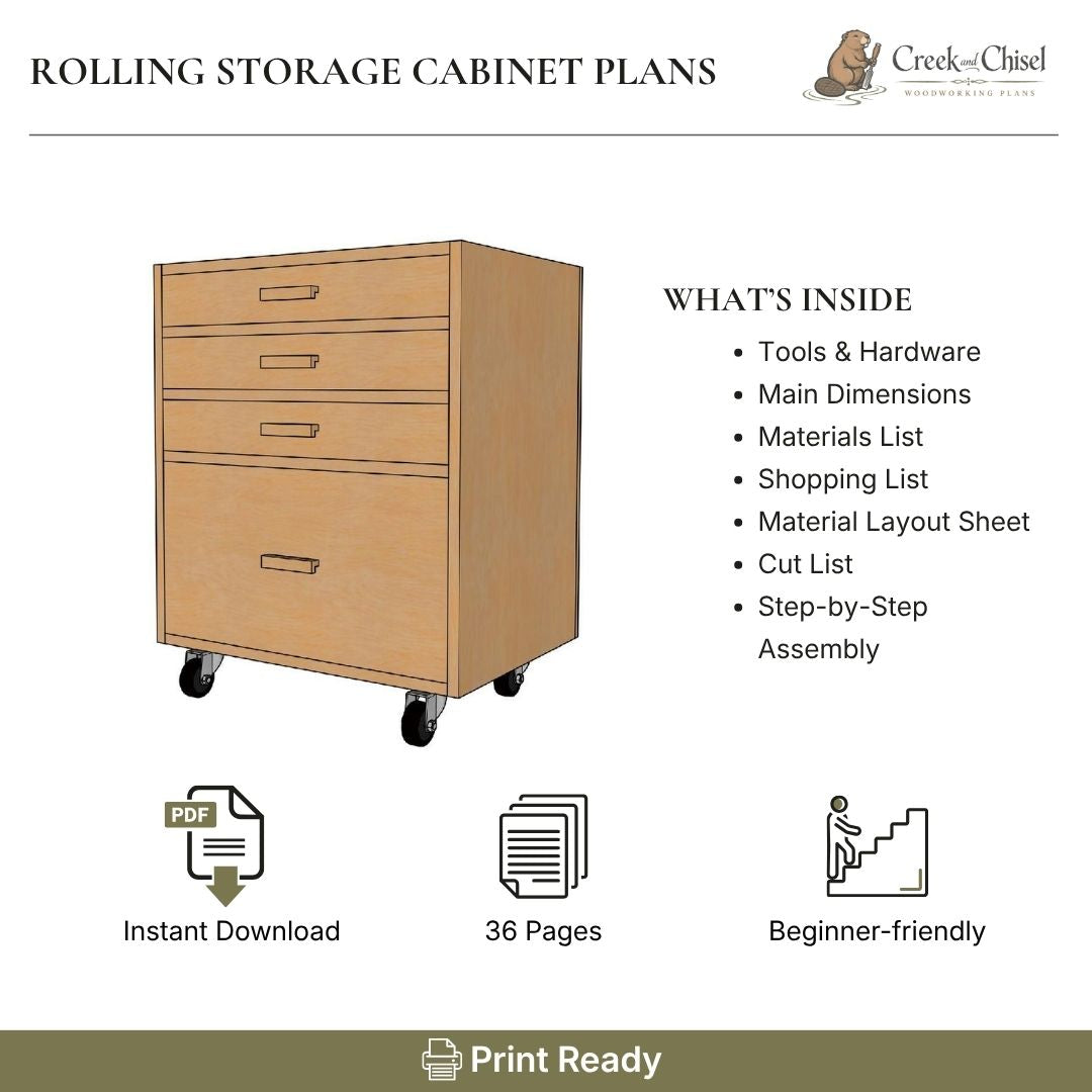 Rolling Storage Cabinet Plans