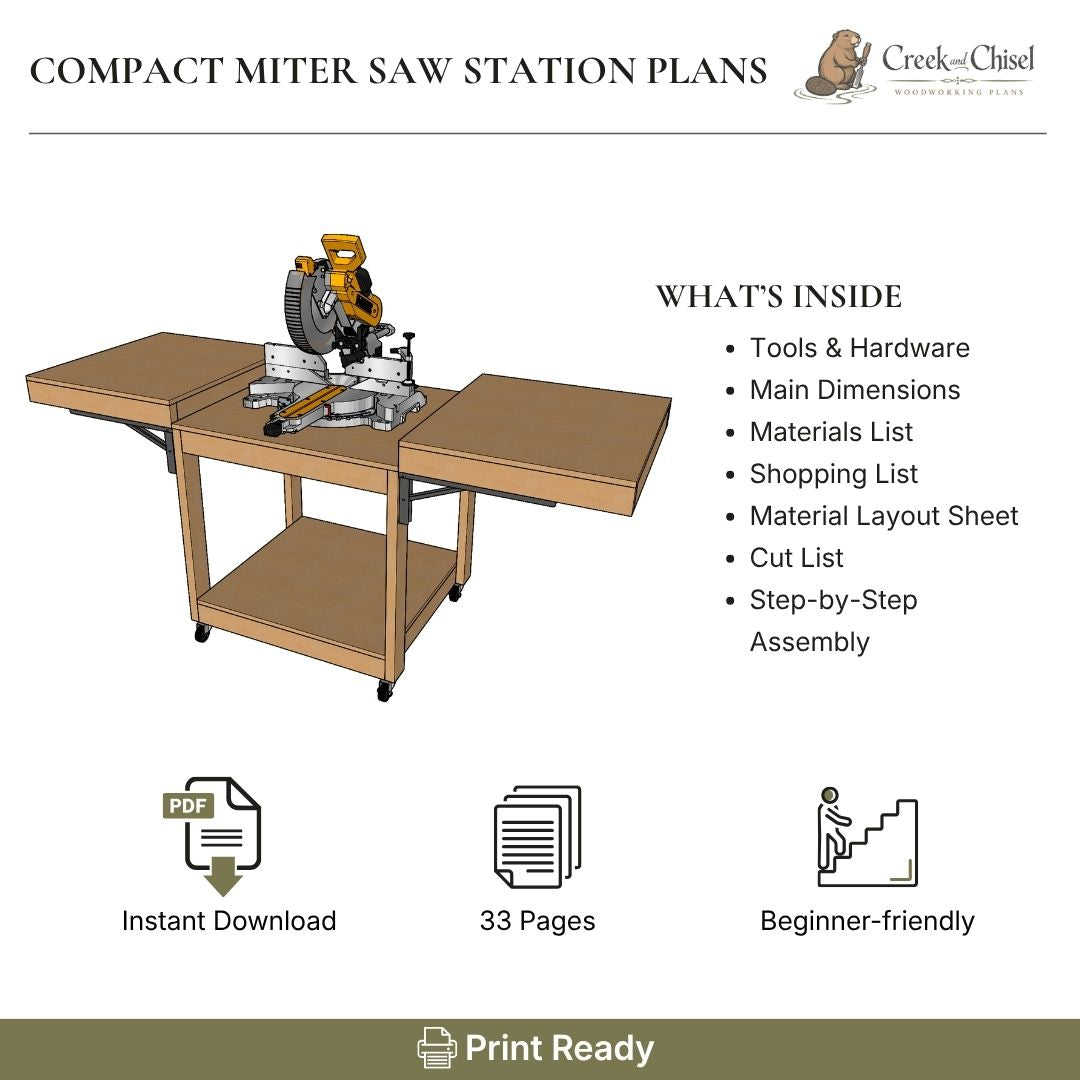 Compact Miter Saw Station Plans