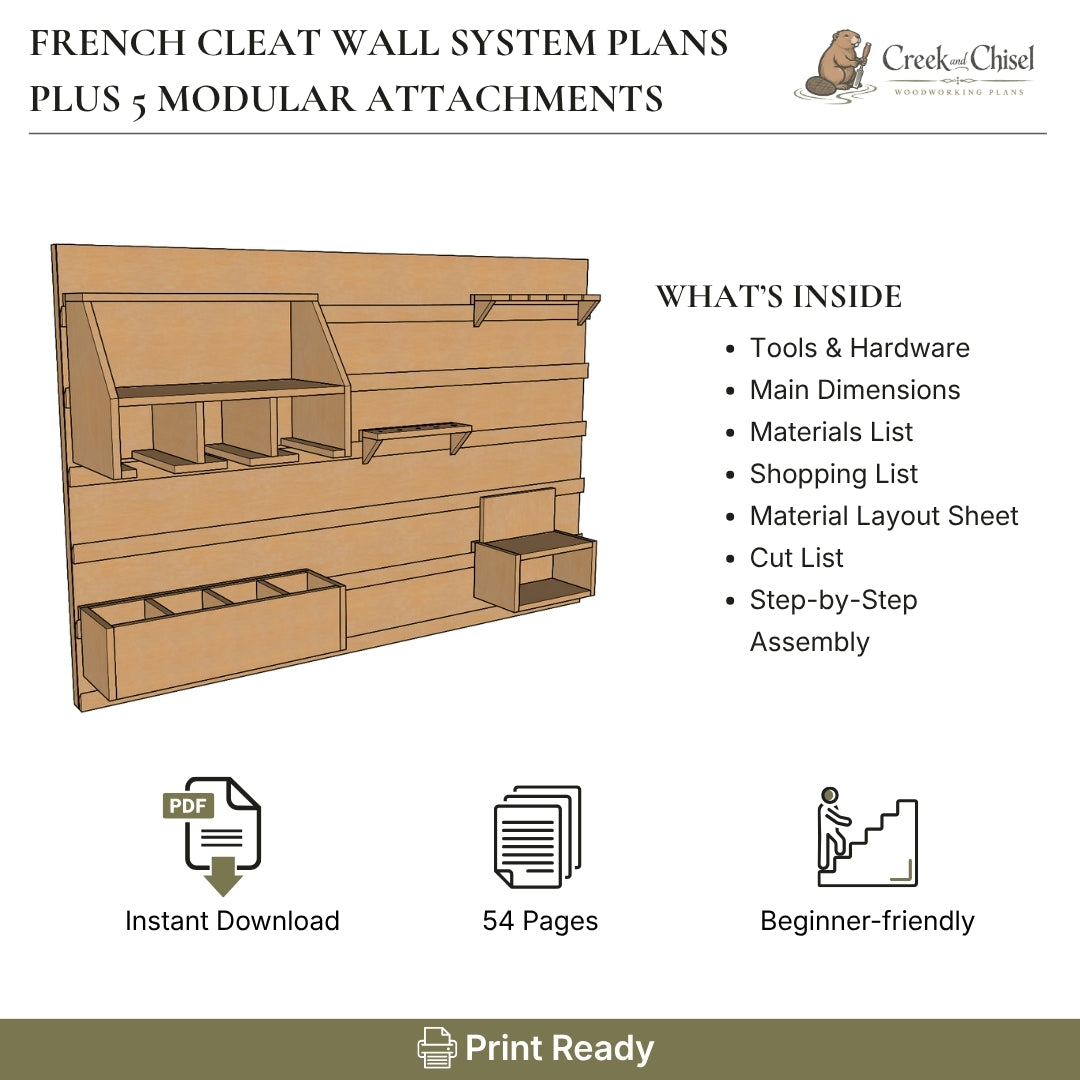 French Cleat Wall System Plans