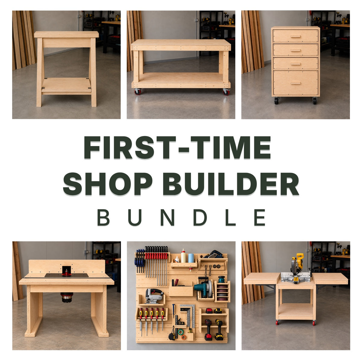First-Time Shop Builder Bundle: six woodworking plans