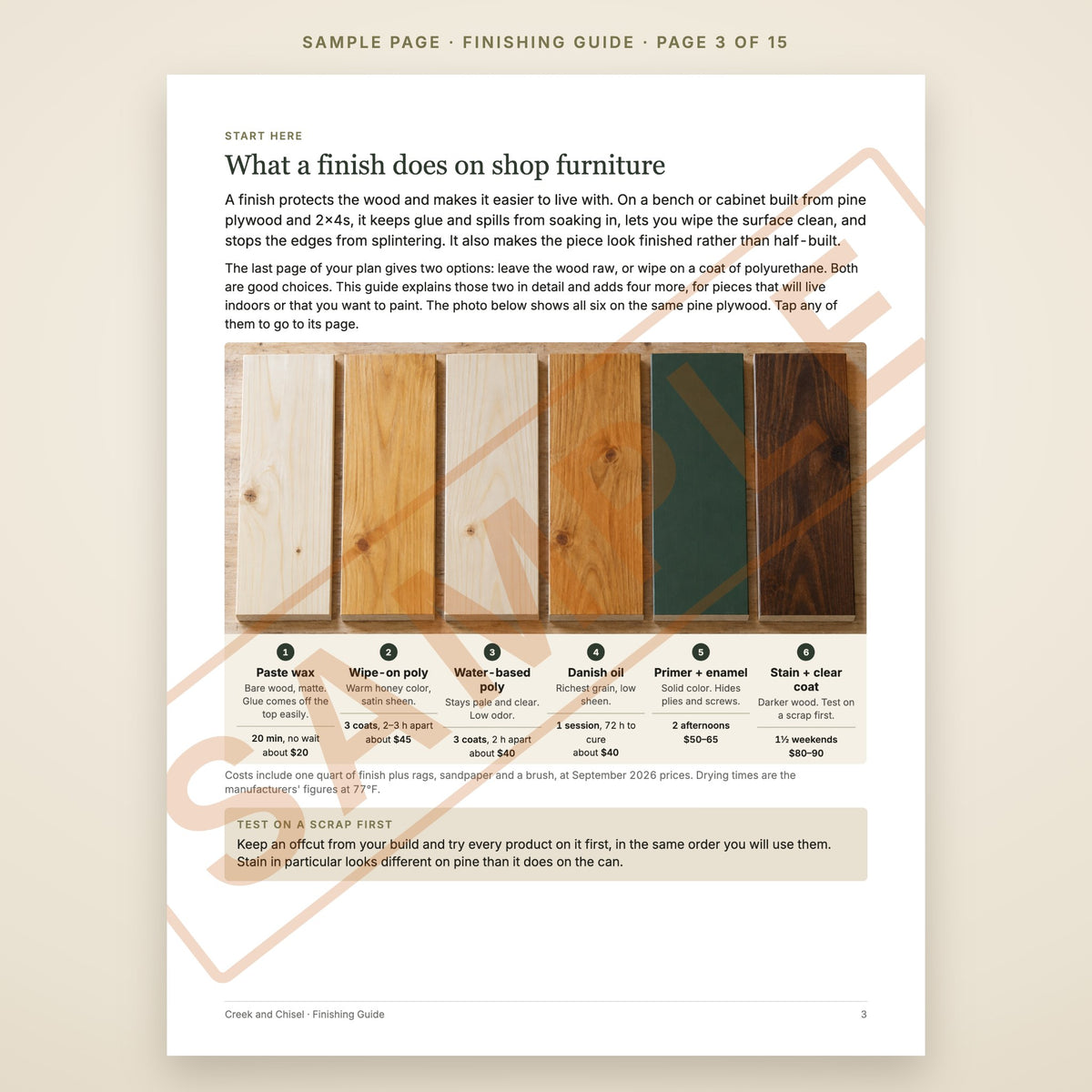 Finishing Guide, sample page 3