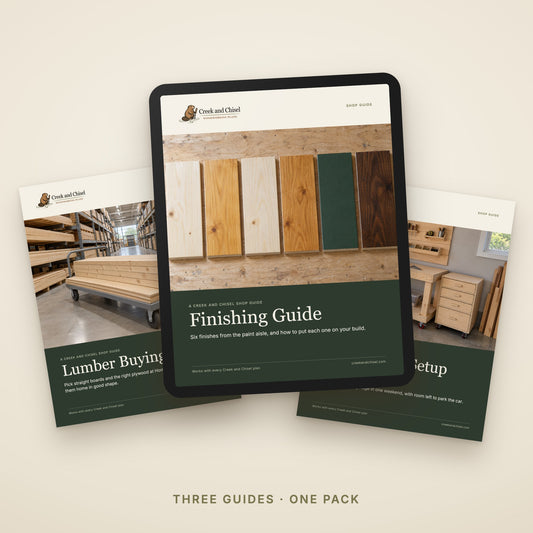 Shop Guide Pack: the three guide covers on a tablet and as printed copies